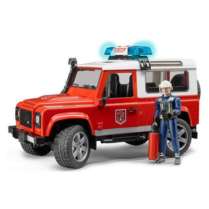 BRUDER Gasilski avto z voznikom Land Rover Defenders