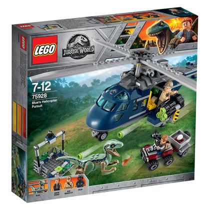 Lego Jurassic world Bluejevo zasledovanje s helikopterjem - 75928