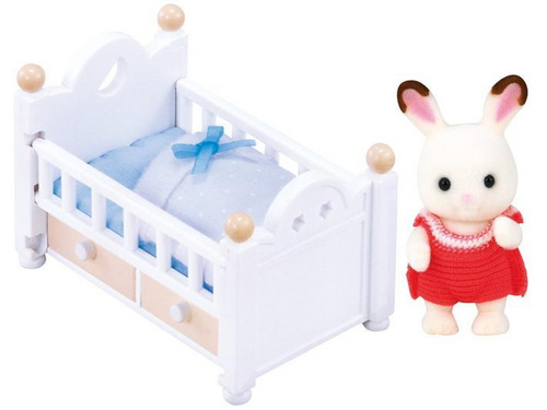 Čokoladni zajček dojenček in posteljica Sylvanian Families