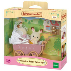 Dvojčka čokoladna zajčka v vozičku Sylvanian Families
