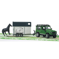 BRUDER Jeep s prikolico in konjem Land Rover