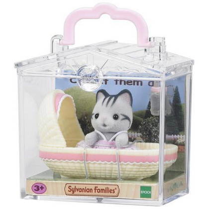 Dojenček v škatlici - siva muca v zibelki Sylvanian Families
