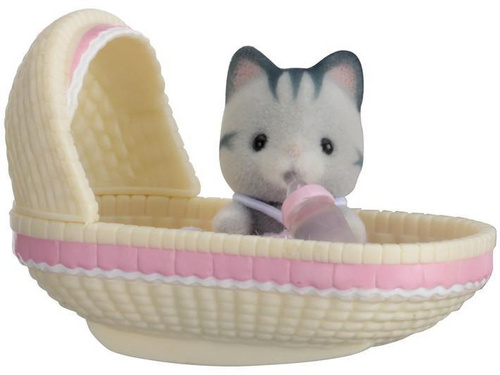 Dojenček v škatlici - siva muca v zibelki Sylvanian Families