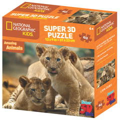 SESTAVLJANKA 3D - AFRIŠKI LEVI 63 KOS 31x23cm NAT.GEOG. KIDS