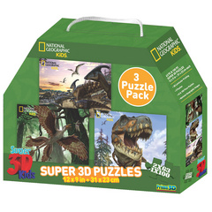 SESTAVLJANKE 3D - DINOZAVRI SET 3/1 63 in 100 del. 31x23cm N