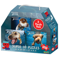 SESTAVLJANKE 3D - KUŽKI SET 3/1 63 in 100 del. 31x23cm