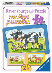 Sestavljanka Moje prve puzzle Živali prijatelji 3x6d