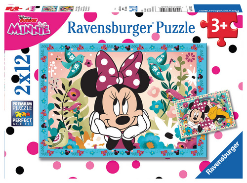 Sestavljanka Minnie v rožicah 2x12d